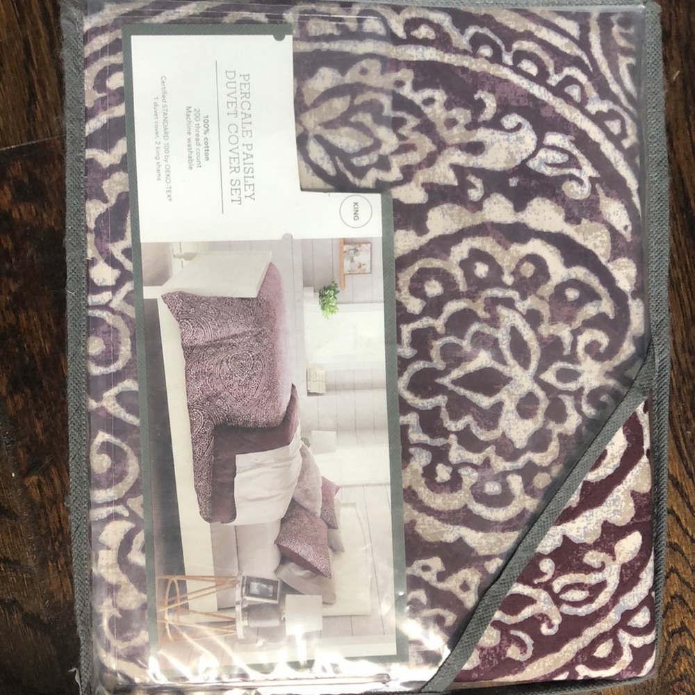 Threshold Percale Duvet cover set king new